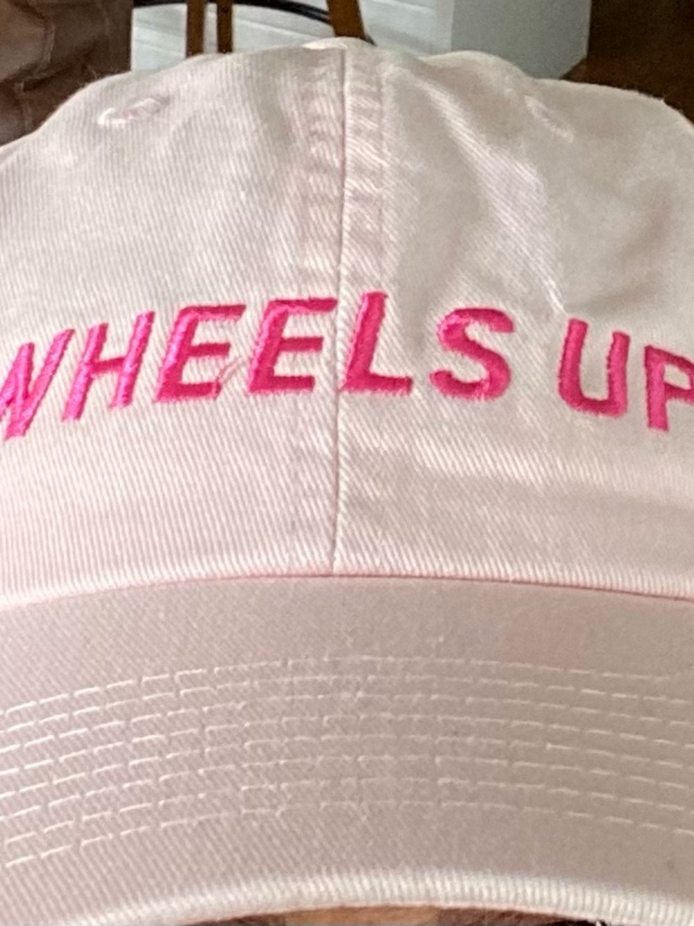 Light Pink Embroidered 'WHEELS UP' Baseball Cap